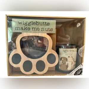 Dog Lover Gift Set with Paw Frame and Candle New in Box from Kohl's